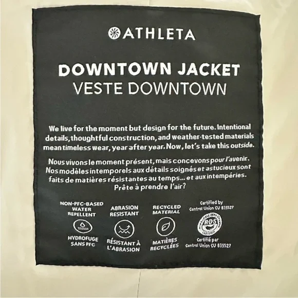 Athleta Women's Puffer Jacket in Cream/ tan - Picture 8 of 9
